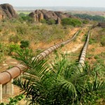 image of pipelines descending to the plains in Burkina Faso