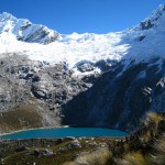 Image of snow-capped mountains and a lake